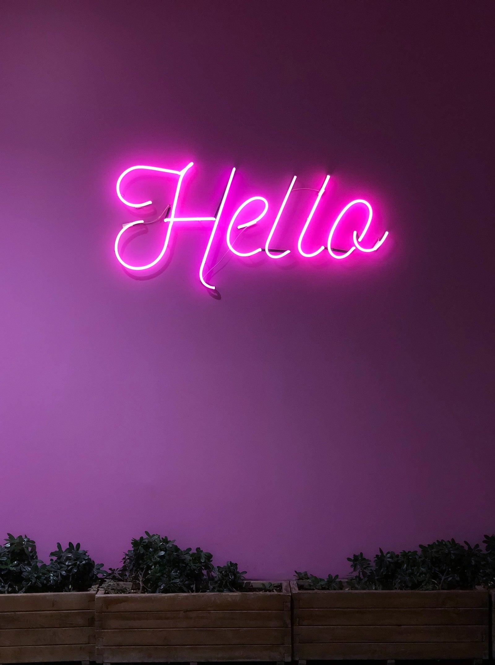 Pink Hello Neon Sign